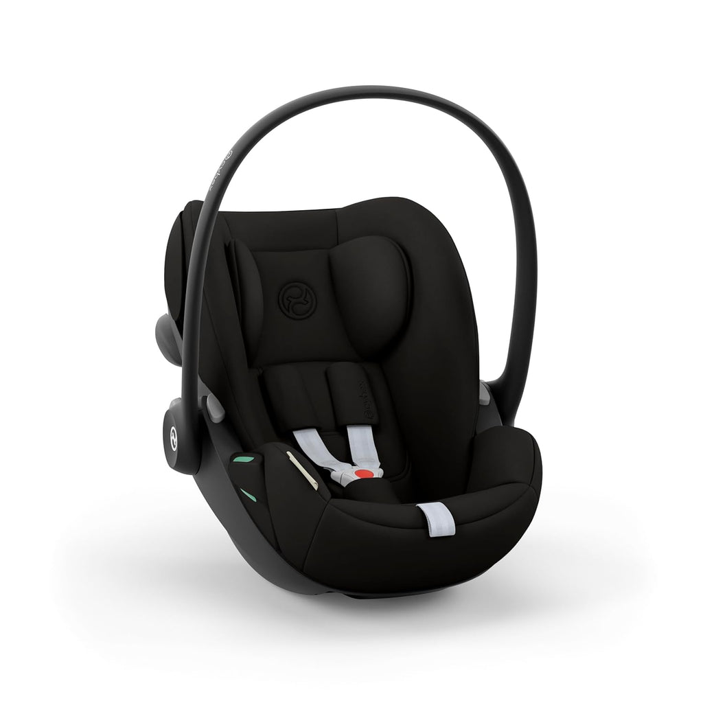 CYBEX Gold Babyschale Cloud G i-Size Comfort, Inkl. Neugeboreneneinlage, Ab Geburt bis ca. 24 Monate, Für Kinder ab 40 cm bis 87 cm, Max. 13 kg, Moon Black