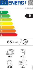 Bosch SMV4ETX08E, Serie 4, Smarter Geschirrspüler Vollintegriert 60 cm, Besteckkorb, Spülmaschine mit Programmassistent, besonders Leise, Rackmatic, Automatische Türöffnung, InfoLight, AquaStop