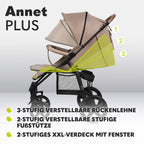 LIONELO Annet Plus Buggy bis 22 kg mit Liegefunktion, Kinderwagen klein zusammenklappbar mit Zubehör, Eva-Schaum-Räder, Moskitonetz, Fußdecke Getränkehalter, Korb