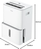 Comfee Luftentfeuchter, 30L/24h, Raumgröße ca. 180m³(80m²), Intelligenter Entfeuchtermodus, 24H Timer, Wassertank 3L, MDDP-30DEN7