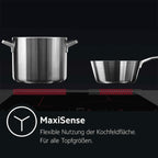 AEG Induktionskochfeld autark 80cm mit Dunstabzug / Made in Germany / 4 Flex-Kochzonen mit Bridge (Kombination 2er Zonen) / Auto-Funktion des Dunstabzugs / Aktivkohlefilter / COLI84COXB