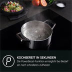 AEG Induktionskochfeld autark 80cm mit Dunstabzug / Made in Germany / 4 Flex-Kochzonen mit Bridge (Kombination 2er Zonen) / Auto-Funktion des Dunstabzugs / Aktivkohlefilter / COLI84COXB