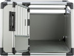 TRIXIE Hunde-Transportbox, Aluminium, L: 92 x 64 x 78 cm, grafit, rutschfste Liegematte, Klettleiste am Boden, Sicherheitsverschluss, stabil und geruscharm, hochgeschlossene Wnde - 39338