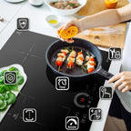 Autarkes Herdset: 60cm Einbaubackofen BO8805SS + 59cm Kochfeld CH5901RL | Grill | Heißluft | Automatik-Timer | 2-fach Wärmeschutzverglasung | Kindersicherung | Knebelbedienung | SET8805CH59RL