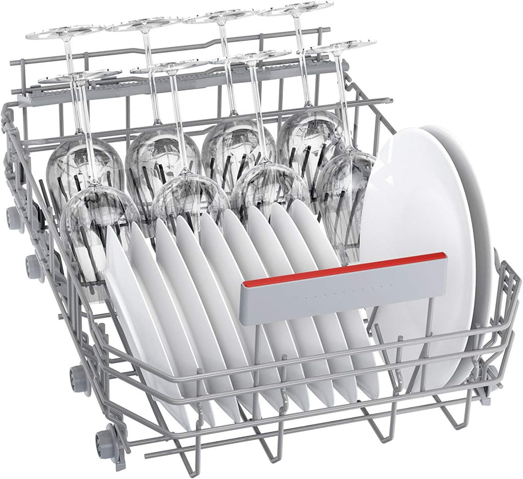 Bosch SPS4HMI61E Serie 4 Freistehender Geschirrspüler / E / 45 cm / Edelstahl / 76 kWh/100 Zyklen / 10 MGD / SuperSilence / Extra Trocknen / VarioSchublade / Home Connect