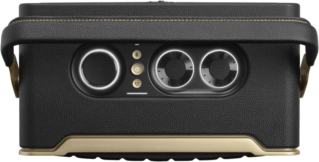 JBL Authentics 200 Smart Home Lautsprecher – 70er Jahre Retro-Design Bluetooth Box – Mit Quadrex Grill, Google Assistant, Alexa, AirPlay und JBL One App – Schwarz