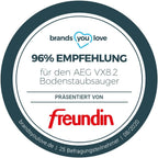 AEG VX82-1-KO Staubsauger / 75% Recyclingmaterial / autom. Saugkraftregulierung / extrem leise auch auf Teppich / Aufnahme von groen + kleinsten Partikeln / langes Kabel / 600W / schwarz