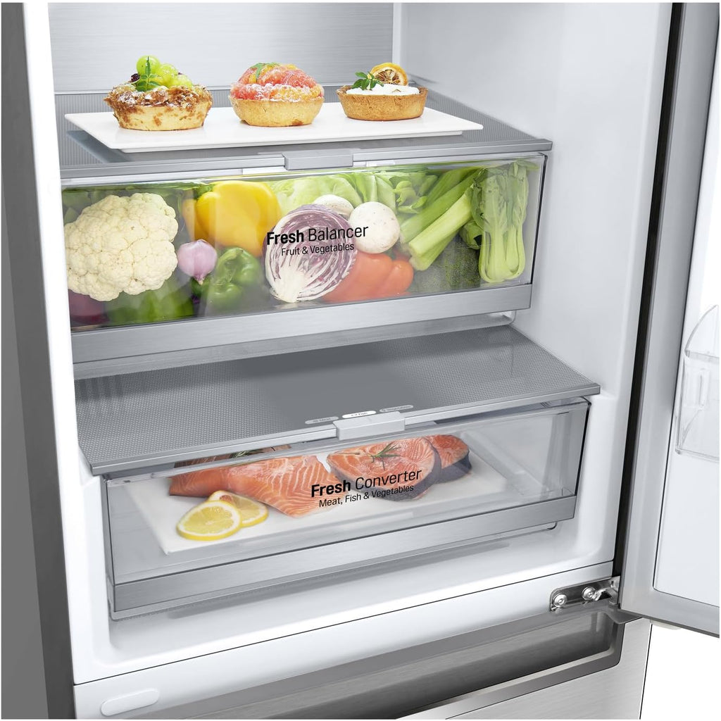 LG GBP62MCNAC Kühl-Gefrierkombi – 384 L, Energieeffizienz A, Total NoFrost, DoorCooling+, niedriger Geräuschpegel, modernes Design in Anthrazit Schwarz, 59,5 x 67,5 x 203 cm