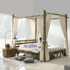 Himmelbett Bambus TABANAN 160 x 200 cm HonigAntik