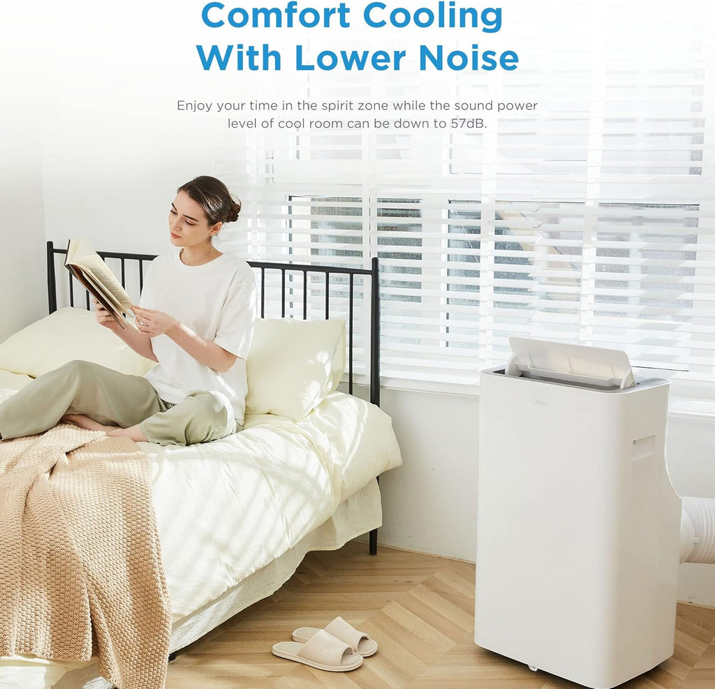 Midea Mobiles Klimagerät Real Cool 35, 12000 BTU, Raumgröße bis 117m³(43㎡), APP-Steuerung/Alexa/Google Home/IFTTT, Mobile, Weiß