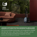 AEG VX82-1-KO Staubsauger / 75% Recyclingmaterial / autom. Saugkraftregulierung / extrem leise auch auf Teppich / Aufnahme von groen + kleinsten Partikeln / langes Kabel / 600W / schwarz