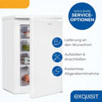 Exquisit Gefrierschrank, Tiefkühlschrank mit 4 Schubladen, 4-Sterne-Gefrieren, 91 Liter, Gefrierschrank klein, GS512-040E weiss