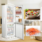 Comfee' RCB169DK3 Kühlschrank mit Gefrierfach 150cm Höhe/Kühl-/Gefrierkombination/Low Frost/174L/leise Kühlgefrierkombi 38dB/Einstellbare Kühlschranktemperatur/LED-Licht/156 kWh/Jahr/Schwarz