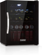 Klarstein Mini Kühlschrank mit Glastür für Zimmer, Getrnkekühlschrank mit Verstellbaren Ablagen, Kleiner 80 Liter, Indoor/Outdoor Kühlschrank Leise