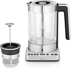 WMF Lono Toaster Glas mit Brtchenaufsatz, 2 Scheiben, XXL, motorisierte Toastaufnahme, Aufwrm-Funktion, 7 Brunungsstufen, Toaster edelstahl matt
