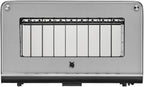 WMF Lono Toaster Glas mit Brtchenaufsatz, 2 Scheiben, XXL, motorisierte Toastaufnahme, Aufwrm-Funktion, 7 Brunungsstufen, Toaster edelstahl matt