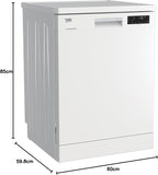 Beko BDFN26420W b300 freistehender Geschirrspüler, unterbaufhig, Platz für 14 Magedecke, Pro  Inverter Motor, TrayWash, HygieneIntense, 6 Programme, WaterSafe+, Wei