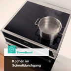 Gorenje GEIT5C61SPG Standherd mit Induktionskochfeld, 50 cm, 70 Liter,Silber, PerfectGrill, AirFry, FrozenBake, Pizza Mode 300°C, AquaClean, Made in Europe, inox