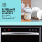 Klarstein  ia 8 - Spülmaschine, Geschirrspüler, Freistehend, Teilintegriert, F, 55 cm breit, 8 Maßgedecke, 6 Programme, Aquastop, silber