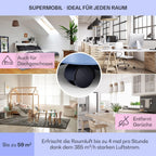 Klarstein Mobile Klimaanlage mit Abluftschlauch, 5-in-1 Klimagerät, Ventilator, Luftentfeuchter, Luftreiniger & Nachtmodus, App-Steuerung, Kleine & Portable, für Wohnung & Büro, 12000 BTU