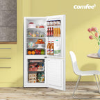 Comfee' RCB169DK3 Kühlschrank mit Gefrierfach 150cm Höhe/Kühl-/Gefrierkombination/Low Frost/174L/leise Kühlgefrierkombi 38dB/Einstellbare Kühlschranktemperatur/LED-Licht/156 kWh/Jahr/Schwarz