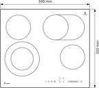 Autarkes Herdset: 60cm Einbaubackofen BO8805SS + 59cm Kochfeld CH5901RL | Grill | Heißluft | Automatik-Timer | 2-fach Wärmeschutzverglasung | Kindersicherung | Knebelbedienung | SET8805CH59RL