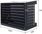 Qventi Abdeckung für Klimaanlage - Anthrazit/Grau - Aluminium - Schutzgitter - Verkleidung - Einfache Montage - Größe S - Außenmaße (LxBxH): 100 x 50 x 75 cm