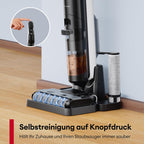 Ultenic AC1 Elite Nass Trockensauger kabelloser Staubsauger mit Wischfunktion, 3 in 1, 50min, intelligente Schmutzerkennung, 14000 Pa Saugkraft,Selbstreinigung,1.15L Doppelte Tank, LED-Display