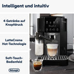 De'Longhi Magnifica S ECAM 22.110.B Kaffeevollautomat mit Milchaufschäumdüse für Cappuccino, mit Espresso Direktwahltasten und Drehregler, 2-Tassen-Funktion, 1,8 Liter Wassertank, Schwarz/Silber