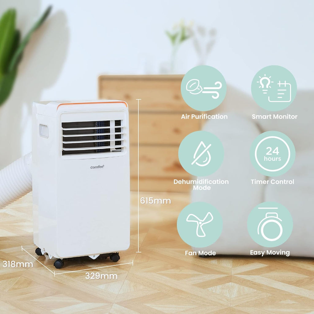 Comfee Mobiles Klimagerät MPD1-12CRN7, 12000 BTU 3,5kW, Kühlen&Ventilieren&Entfeuchten, Raumgröße bis 117m³(43㎡), Mobile Klimaanlage mit Abluftschlauch