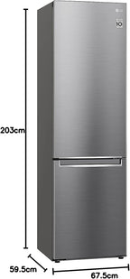 LG GBV22NCCEP Kühl-/Gefrierkombination – Smart Inverter Compressor, Total No Frost, Modern Flat Door Design, Matt Schwarz Metallic, Energieeffizienz A
