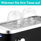 CASABREWS Espresso Siebträgermaschine 20 Bar, Edelstahl-Espressomaschine mit professionellem Milchaufschäumer, Klein Kaffeemaschine Espresso für Cappuccino, Latte & Macchiato, 1L Wassertank, Schwarz