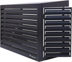 Qventi Abdeckung für Klimaanlage - Anthrazit/Grau - Aluminium - Schutzgitter - Verkleidung - Einfache Montage - Größe S - Außenmaße (LxBxH): 100 x 50 x 75 cm