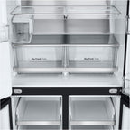 LG GMG861EPAE InstaView SLIM Multi-Door, Klasse E, 508 L, Kühlschrank mit Gefrierfach, Eis-, Crushed Ice- Wasserspender mit UVnano, Total NoFrost, Smart Inverter Kompressor, Wi-Fi, Farbe Matte Black