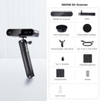 Revopoint INSPIRE 3D-Scanner für 3D-Druck handgeführter, tragbarer 3D-Scanner mit bis zu 18 FPS Scangeschwindigkeit, 0,2 mm Genauigkeit, vollfarbiges 3D-Scannen Kompatibel mit Android/iOS/Mac/Win