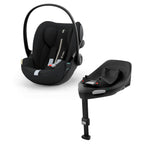 CYBEX Gold Babyschale Cloud G i-Size Comfort, Inkl. Neugeboreneneinlage, Ab Geburt bis ca. 24 Monate, Für Kinder ab 40 cm bis 87 cm, Max. 13 kg, Moon Black