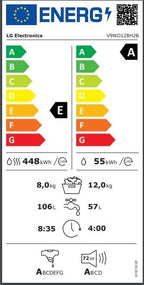 LG V7WD107H2E, Klasse E, Frontlader-Waschtrockner 10,5 - 7 kg, 1400 U/min, AI Direct Drive, Wi-Fi, Tiefenreinigung mit Dampf, TurboWash, Größere Kapazität, 62 x 60 x 85 cm ꟷ Weiß
