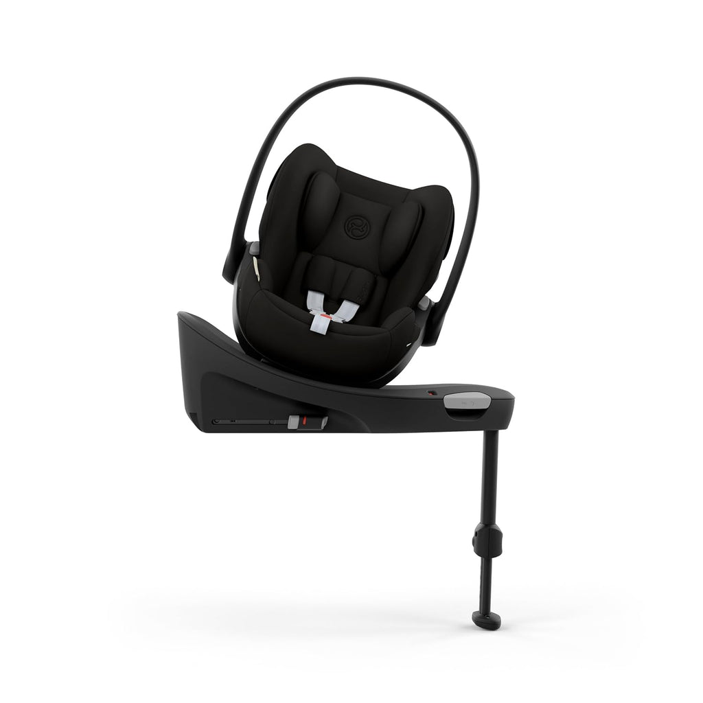 CYBEX Gold Babyschale Cloud G i-Size Comfort, Inkl. Neugeboreneneinlage, Ab Geburt bis ca. 24 Monate, Für Kinder ab 40 cm bis 87 cm, Max. 13 kg, Moon Black