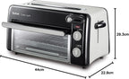 Tefal Toast n’ Grill TL6008 | 2 in 1 Toaster und Mini-Ofen | Sehr energieeffizient und schnell | 1300 Watt | 43.5 x 28.5 x 22.5 cm | Schwarz/ Alu matt | 220-240V | 50-60Hz