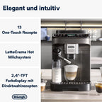 De'Longhi Magnifica Evo Next ECAM312.80.TB, Kaffeevollautomat mit 13 Getränken (Cappuccino, Espresso, Latte Macchiato), 2,4'' TFT Farbdisplay, LatteCrema Milchsystem, 2-Tassen-Funktion, Titan
