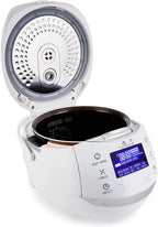 Yum Asia Sakura Reiskocher mit Keramikschale und Advanced Fuzzy Logic (8 Tassen, 1,5 Liter), 6 Reiskochfunktionen, 6 Multikocherfunktionen, Motouch LED-Display, 220-240V EU (schwarz und silber)