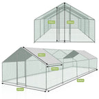 Sonnewelt Hühnerstall mit PE-Farbtuch 3x8x2m
