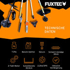 FUXTEC Benzin Motorsense FX-MT152E 5in1 Multitool, 52 cc, Profi-Tragegurt und inkl. 1m Verlängerung 3 PS Kombigerät Heckenschere Hochentaster Kombisystem Freischneider fs 2-Takt Test Oberklasse 1,4