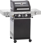 RÖSLE Elektrogrill BBQ-Portable Videro E2-P, tragbarer Tischgrill mit 2 Brennern, Warmhalterost und Deckel mit Glaseinsatz, pulverbeschichteter Stahl, schwarz/silbern