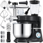 KESSER® 3 in 1 Universal Küchenmaschine K-KM 3000 mit Fleischwolf Knetmaschine Multifunktionale Rührmaschine 5,5L Schüssel mit 3 Rührwerkzeuge, 1,5L Entsafter, Zubehör-Set, Pasta & Gebäckformen