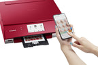Canon PIXMA TS8351a Drucker Farbtintenstrahl Multifunktionsgerät DIN A4 (Scanner, Kopierer, 4.800 x 1.200 dpi, 6 separate Tinten, USB, WLAN, AirPrint, Duplexdruck, 2 Papierzuführungen, 5 GHz), weiß