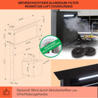 Klarstein Downdraft-Dunstabzugshaube, Versenkbare Abzugshaube, Leise Dunstabzugshauben mit Filter, Dunstabzugshaube 60cm, Umluft/Abluft Dunsthaube mit 10 Stufen, Dunstabzug 576 m³/h Luftstrom