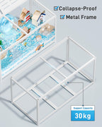 BUCATSTATE Hamsterkäfig 3,0: Metall Rattenkäfig Kleintierkäfig Groß Stapelbar mit Einfacher Montage 120L x 60W x 62H cm für Nager, Mäuse, Zwerghamster (0,72m², Weiß)