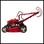 Einhell Benzin-Rasenmäher GC-PM 46/5 S (2 kW, bis 1.400 m², 1 Zylinder, 4-Takt-Motor, abschaltbarer Hinterradantrieb, 9-stufige zentrale Schnitthöhenverstellung 25-80 mm)
