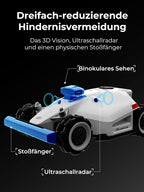MAMMOTION LUBA 2 AWD 3000X Mähroboter ohne Begrenzungskabel, NetRTK+Vision, Keine RTK-Antenne erforderlich, Auto-Kartierung, Empf. 3000m², Max. 3600m², mit 4G-Modul, 80% Steigung